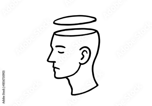 Thinking & Brainstorming hand drawn simple sketch vector illustration