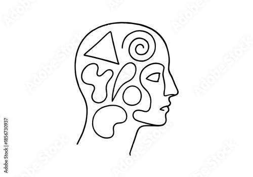 Thinking & Brainstorming hand drawn simple sketch vector illustration