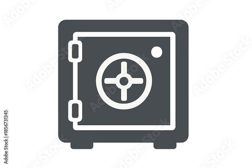 Safe Icon with Wheel and Lock