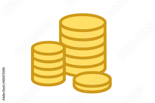 Golden coins stacked with a bright glow