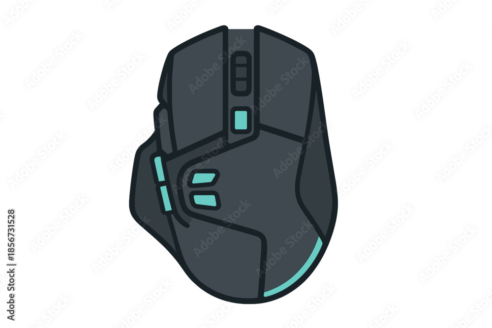 Obraz premium Gaming mouse icon on dark background