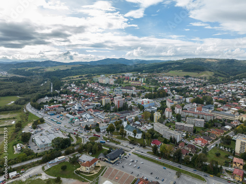 Aerial view of the town of Namestovo in Slovakia