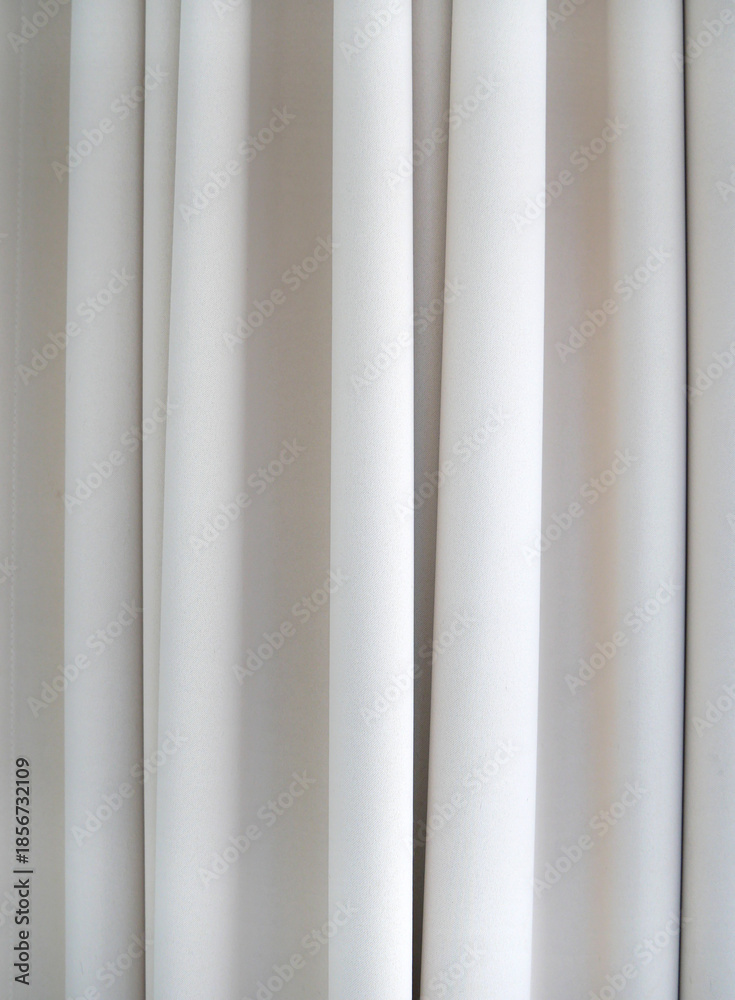 Fototapeta premium White Curtain Fabric Texture With Soft Vertical Folds