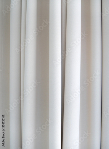 White Curtain Fabric Texture With Soft Vertical Folds
