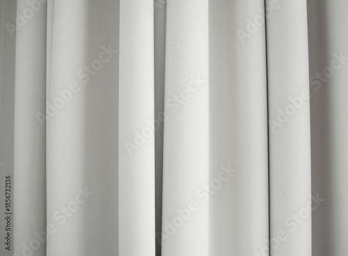 White Curtain Fabric Texture With Soft Vertical Folds