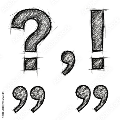 Punctuation Symbols Sketch Arranged in Infinity Loop Stock Photography.png