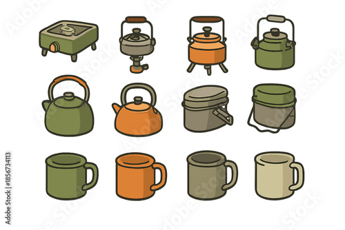 Camping Cookware and Mugs Collection