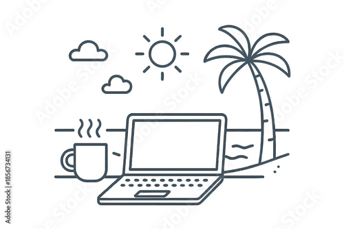 Remote Work on a Tropical Beach