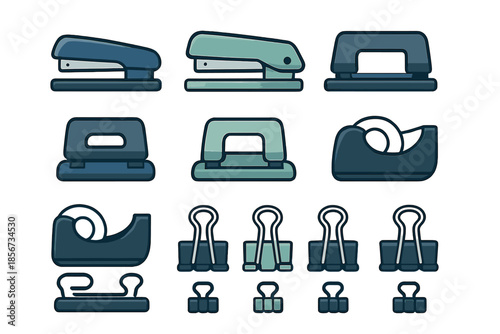 Collection of Office Supplies Icons