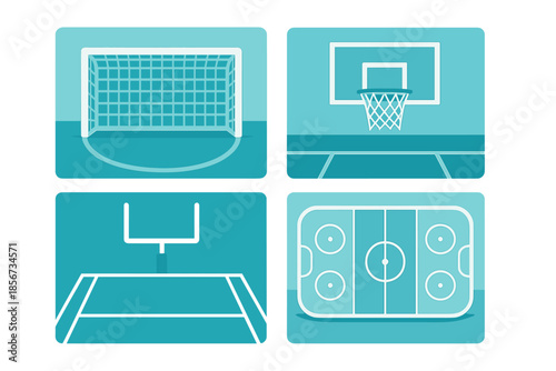 Four Sports Field Icons