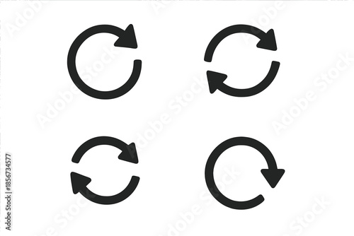 Four Circular Arrow Icons on Dark Background