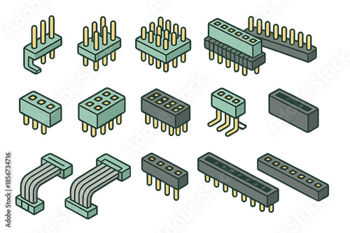 Collection of Electronic Connectors and Components