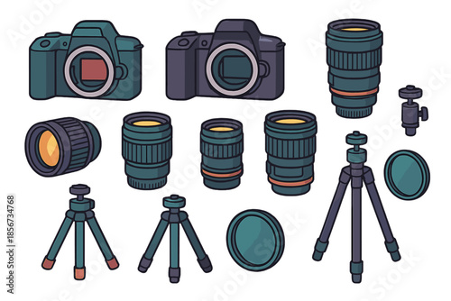Collection of Photography Equipment Icons