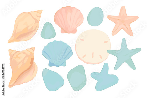 Beach Treasures Collection: Shells, Starfish, and Sea Glass