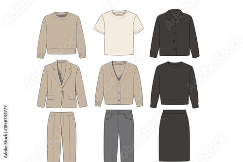 Fashion Flat Lay of Clothing Items