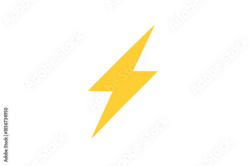 Glowing Yellow Lightning Bolt on Gray Background