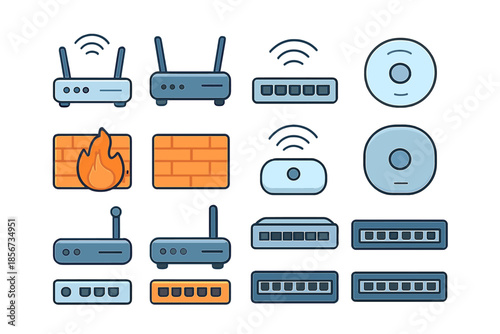 Network hardware icons