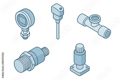 Isometric industrial sensors and components