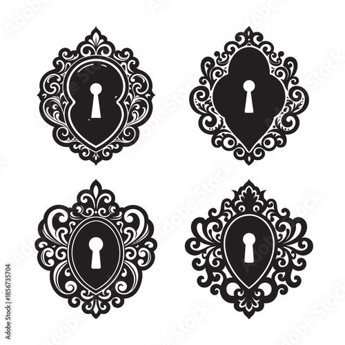 Antique Keyhole Plate Classic Door Silhouette Design