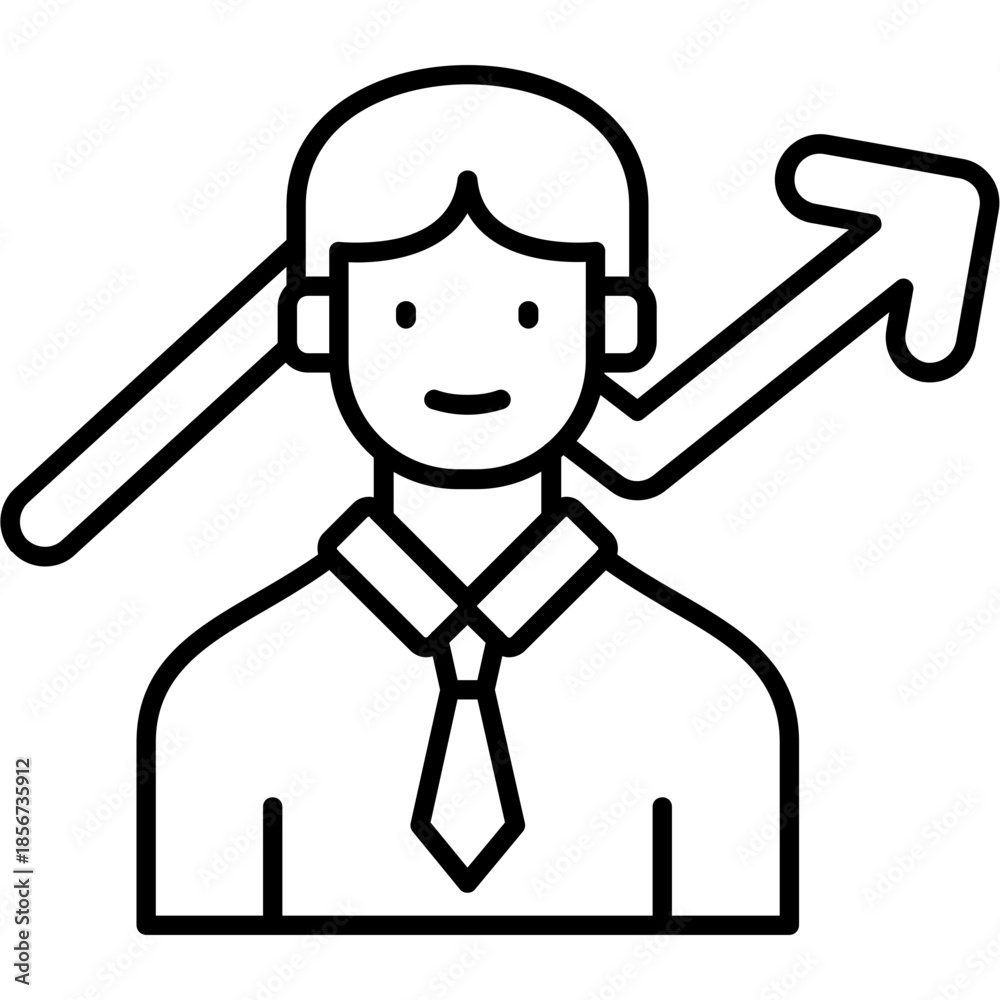 Obraz premium Self Improvement Outline Icon