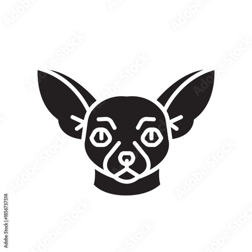 chihuahua black line icon for digital and print projects. Dog breed.