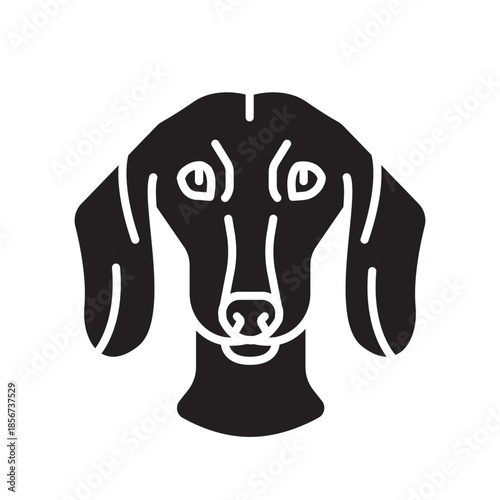 dachshund black line icon for digital and print projects. Dog breed.