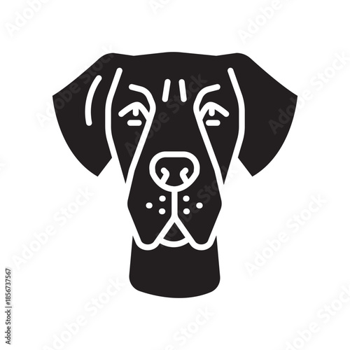 great dane black line icon for digital and print projects. Dog breed.