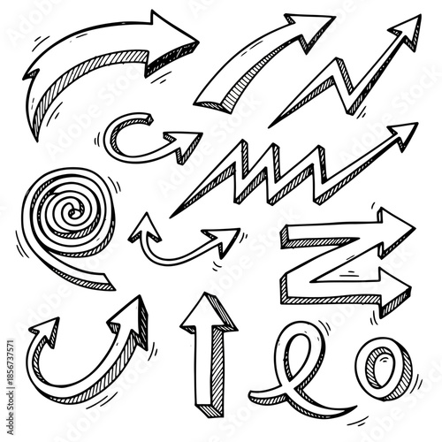 Black And White Arrow Clipart Vector Directional Icon Set For Navigation And Path Mapping Design