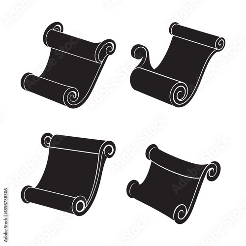 Old Scroll Parchment Historical Paper Silhouette Design