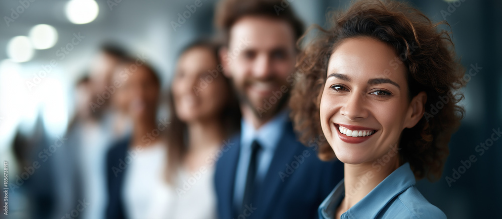Obraz premium Faceless portrait of people working for companies heavily defocused positive work environment background anonymous professionals with good corporate culture workplace