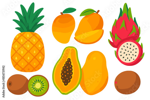 Assortment of Fresh Tropical Fruits