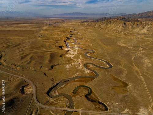 a valley with a winding river