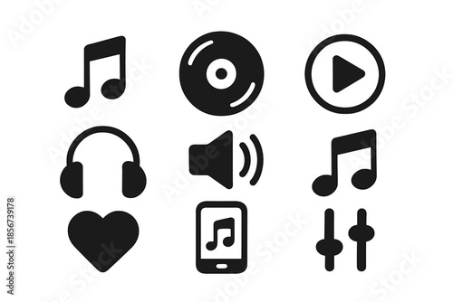 Dark Music Icons Collection