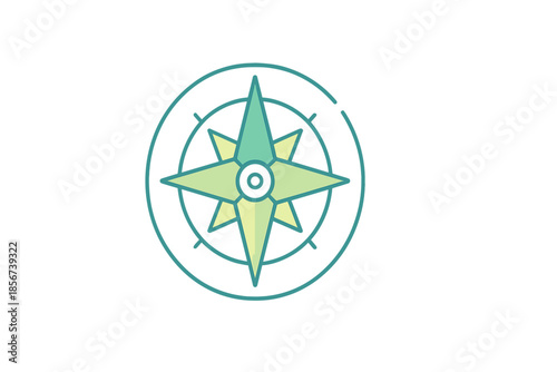 Stylized Compass Rose with Glowing Effect