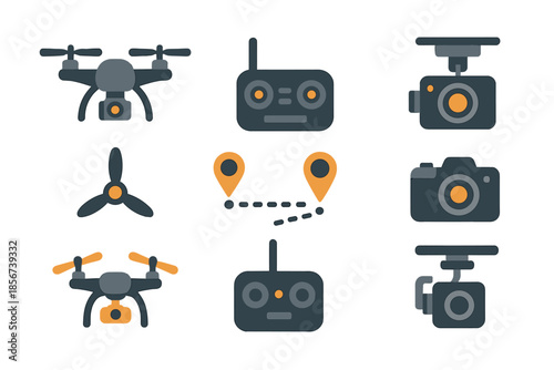 Drone Technology Icons Set