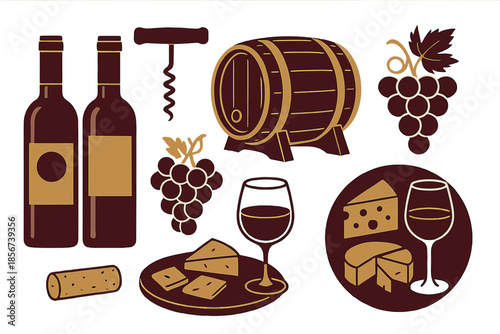 Wine Tasting Theme Elements