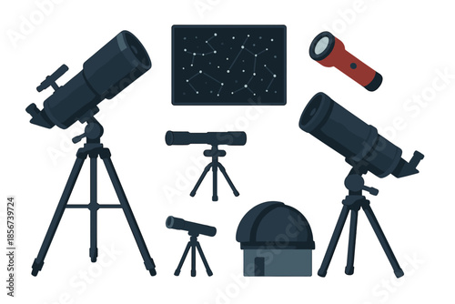 Astronomy Equipment and Constellation Chart