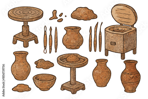 Pottery Studio Equipment Assortment