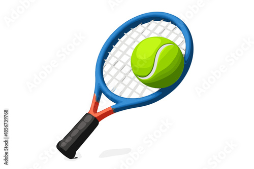 Tennis racket and ball on a gradient background
