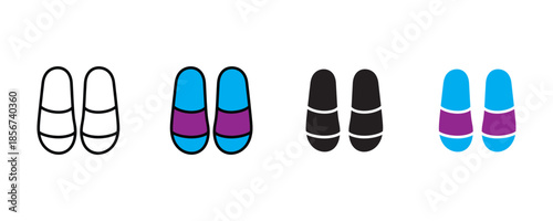 flip-flop icon set vector on white background. male flip flop icon. vector illustration.