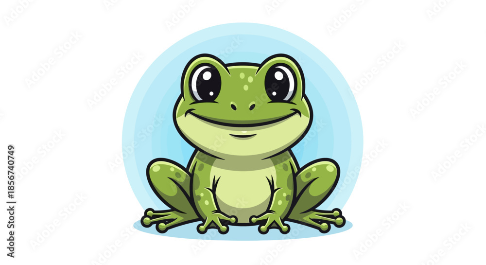 Obraz premium Green frog character with transparent background