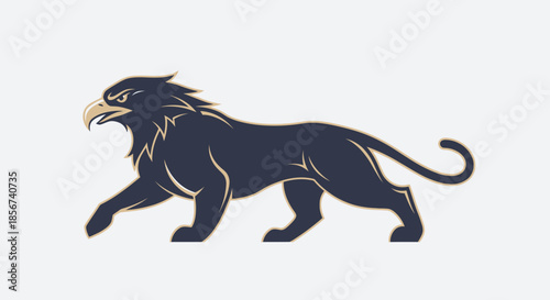 Griffin mythical creature with transparent background