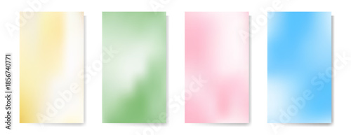 Abstract light blue, pink, green and yellow colors vibrant mesh gradient backgrounds set. Soft blurred trendy y2k coral and teal fluid concept for ui design, banner, aesthetic poster, print, flyer