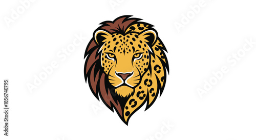 Lion head portrait with transparent background