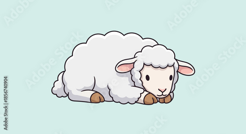 Sleeping lamb with transparent background