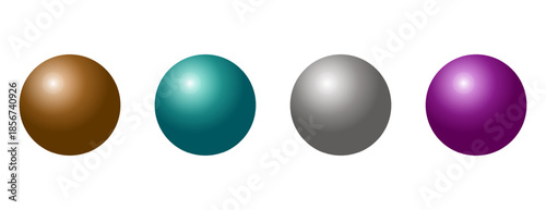 Colorful 3D Gradient Spheres Set on Transparent Background. Gradient Color Balls Spheres Collection