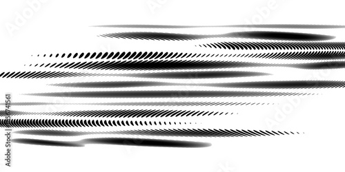 Tire tracks, wheel textures, tire tracks - auto racing, motocross, drift, rally, off-road and more. Isolated black texture vector in grunge