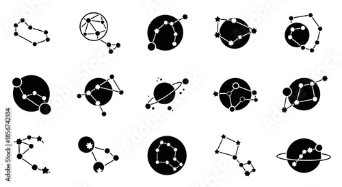 Explore the cosmos with stunning constellation designs, perfect for astrology lovers and celestial projects, originally a scalable graphic