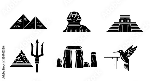 Iconic global landmarks and ancient wonders representing history, culture, and civilization's enduring legacy