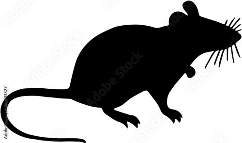 silhouette of a rat black illlustration design 